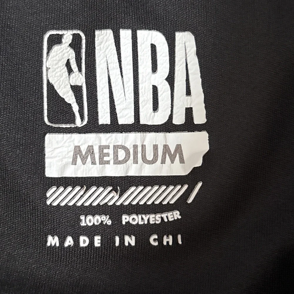 NBA Basketball Men's Medium Black and Red Striped Ball or Nothing Activewear Tee